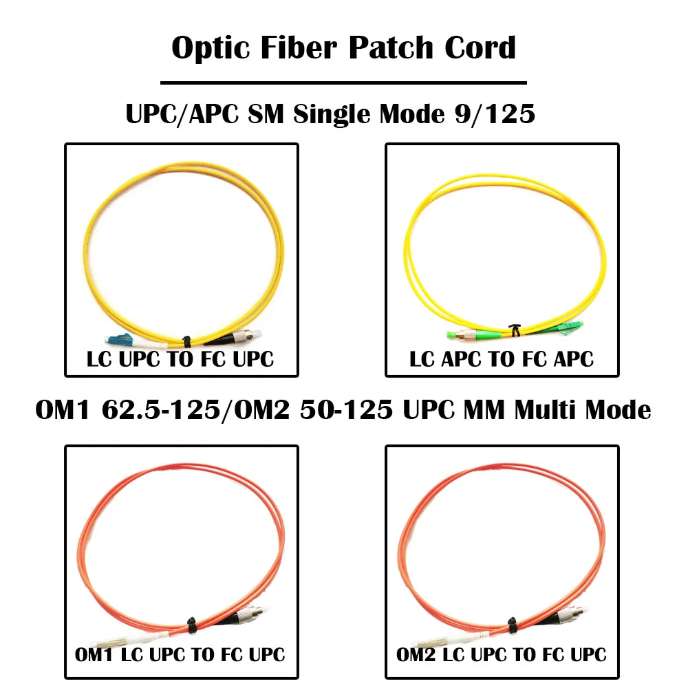10 0 метров LC к FC UPC/APC SM одномодовый MM 50/125 мультимодовый 1 Гбит/с OM2 Simplex 3 мм