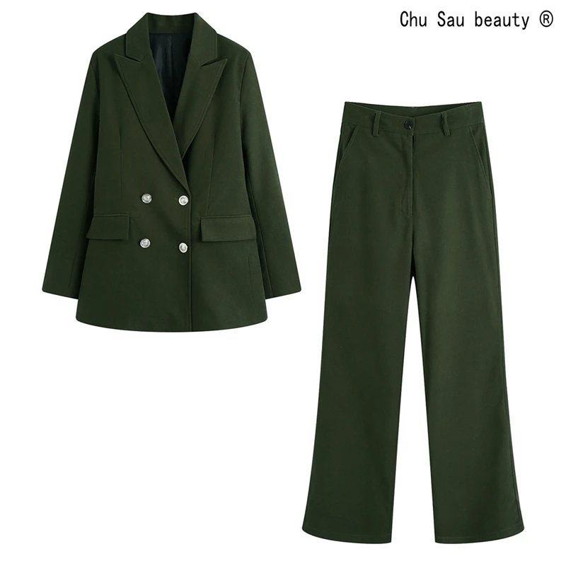 

2022 Spring Autumn New Fashion Elegant Style Solid Color Office Lady Double-Breasted Mid-Length Casual Blazer For Women