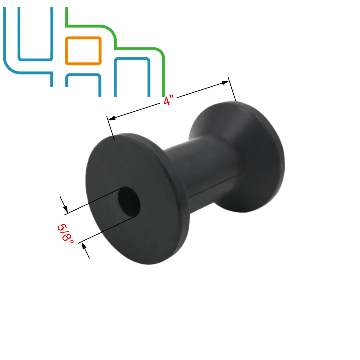 4 дюйма Ширина Лодочный Прицеп черный формованное резиновое катушка ролик 5/8