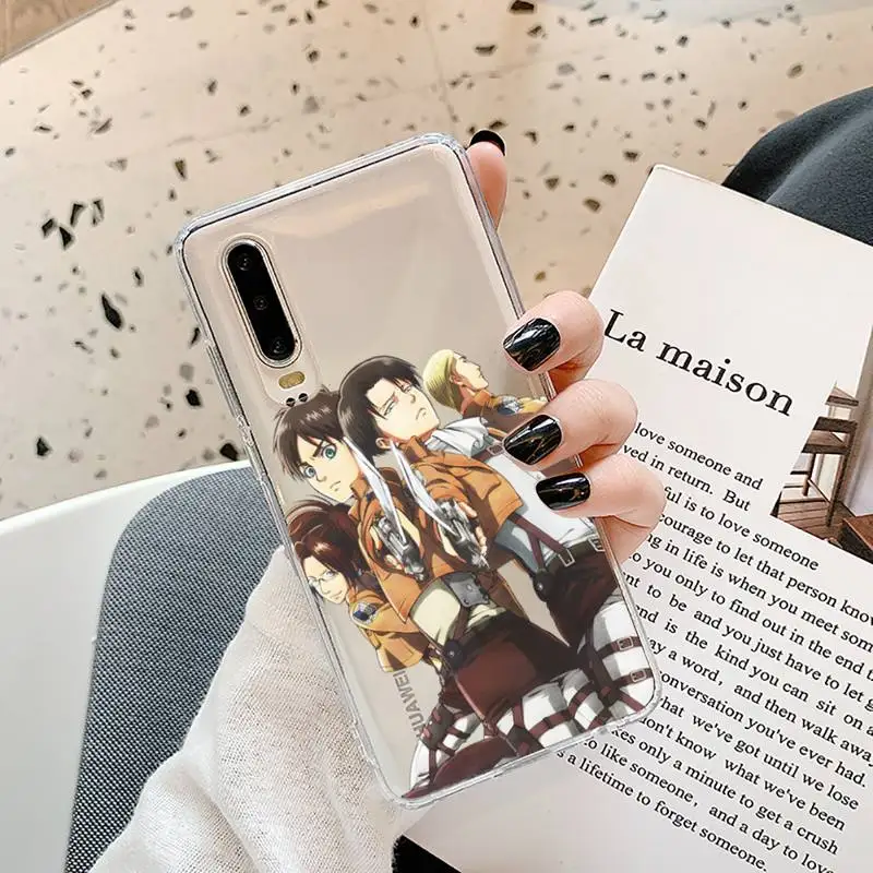 

Anime attack on Titan Phone Case Transparent for Samsung A71 S9 10 20 HUAWEI p30 40 honor 10i 8x xiaomi note 8 Pro 10t 11