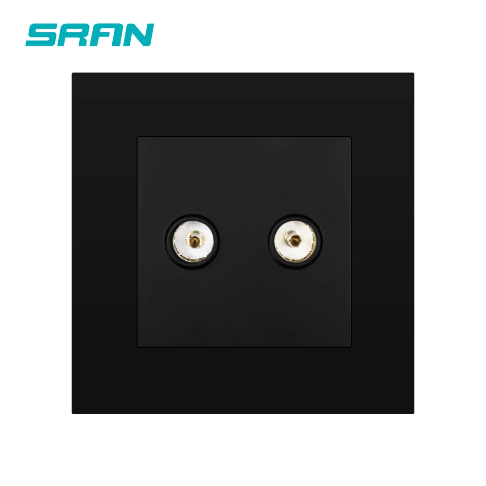 Настенная двойная ТВ розетка SRAN белая/черная/Золотая/серая/Серебристая ПК панель