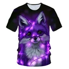 2021 футболки, одежда для девочек, Детская футболка с 3D рисунком аниме для мальчиков, детские летние футболки с изображением лисы, милые смешные футболки, топы, женские футболки