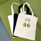 Многоразовая сумка для покупок с принтом авокадо, Женская холщовая милая сумка-тоут, эко-сумка с принтом, мультяшная сумка, шоппер, Наплечные сумки