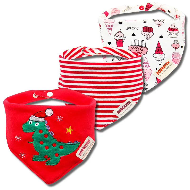 3 шт./лот Детские Мультяшные нагрудники из хлопка с принтом для новорожденных