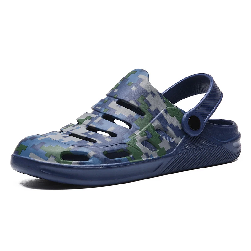 

Hole Shoes Men's 2020 Summer New Couple Camouflage Beach Slippers Hollow Breathable Soft Sole Sandals Men Sandalias Men Shoes