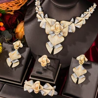 missvikki luxury noble women african dubai necklace bangle earrings ring 4 pcs for women bridal jewelry sets wedding accessories