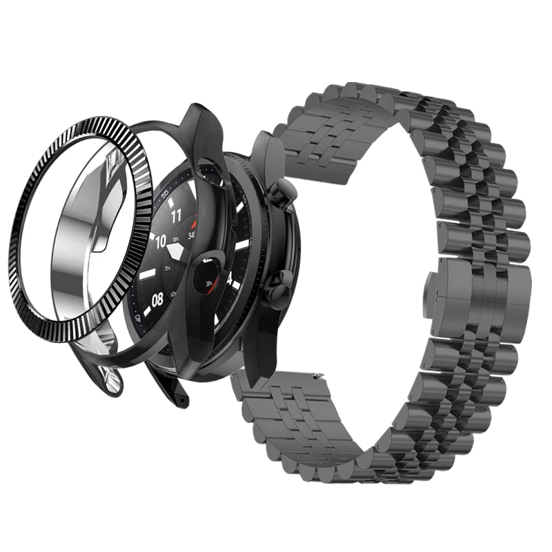 

Ремешок из нержавеющей стали для Samsung Galaxy Watch 4 Classic 46 мм 42 мм, Металлический Чехол-кольцо для Galaxy Watch 3 45 мм 41 мм, 3 упаковки
