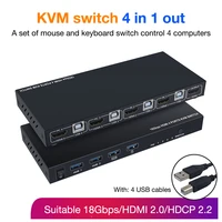 hdmi kvm switch 4 in 1 out hdmi switcher usb hub connect switch for laptop and for nintendo switch home audio video equipment