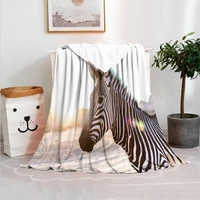 zebra blanket winter bed cover flannel cozy warm fabric custom plaid sofa throw blanket for bed bedspread short fleece