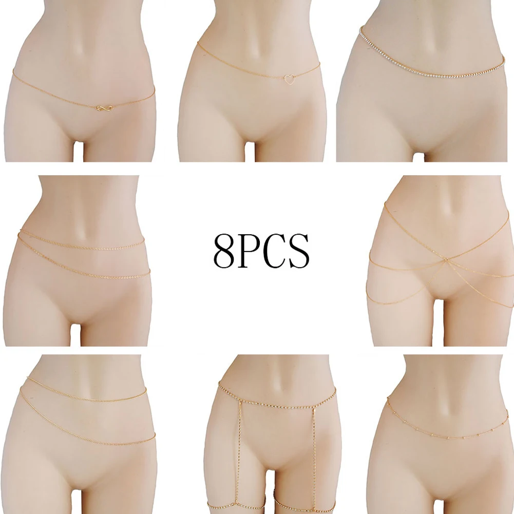 Цвета: золотистый серебристый Цвет 8 шт. живота талии цепи для сексуальных женщин