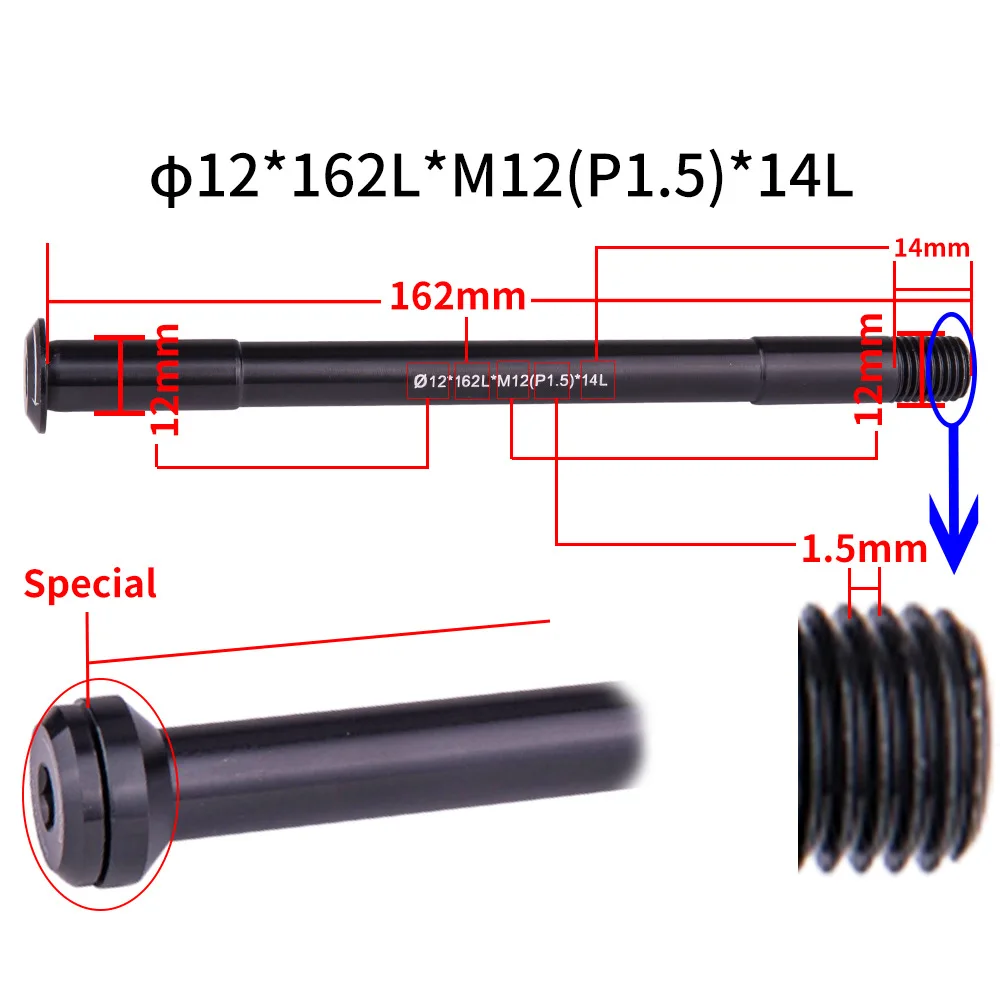 Bicycle Quick Release Thru Axle Skewers MTB Boost Road Disc Brake Fat Bike 122/138/148/160/167/173/183mm*M15x1.5 M12x1.5 M12x1.0 | Спорт и