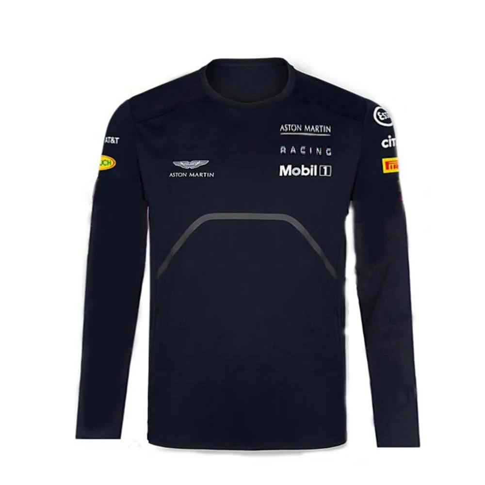 

F1 Red Colour Bull Martin 2021 Season Formula one Team Motorsport GP Long sleeves Jersey Quick dry Breathable T-shirt