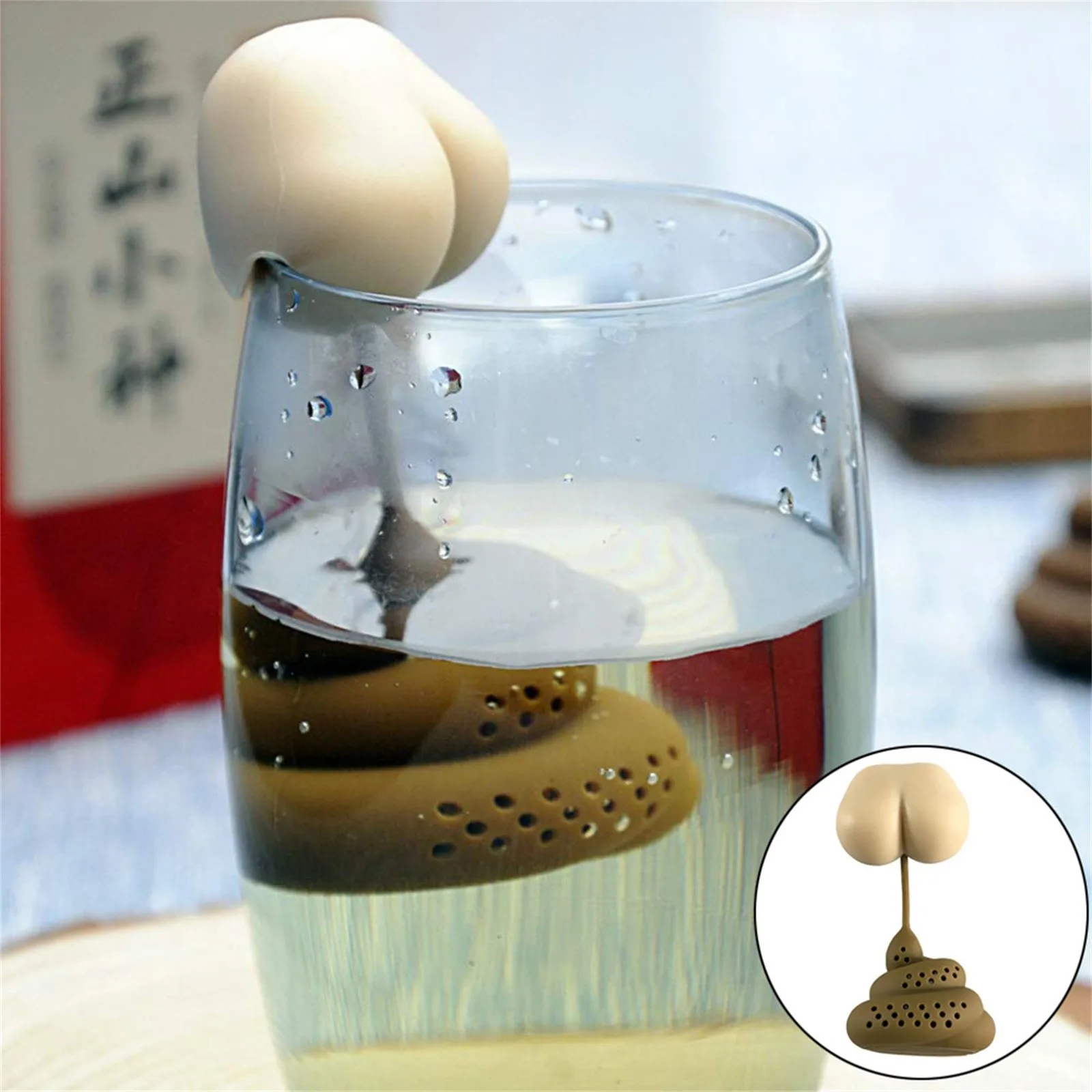 

Poop Funny Tea Leak Net Maker Brewing Coffee Candy Seasoning Package Kitchen Liquid Filter Spice Filter Strainers Drinkware