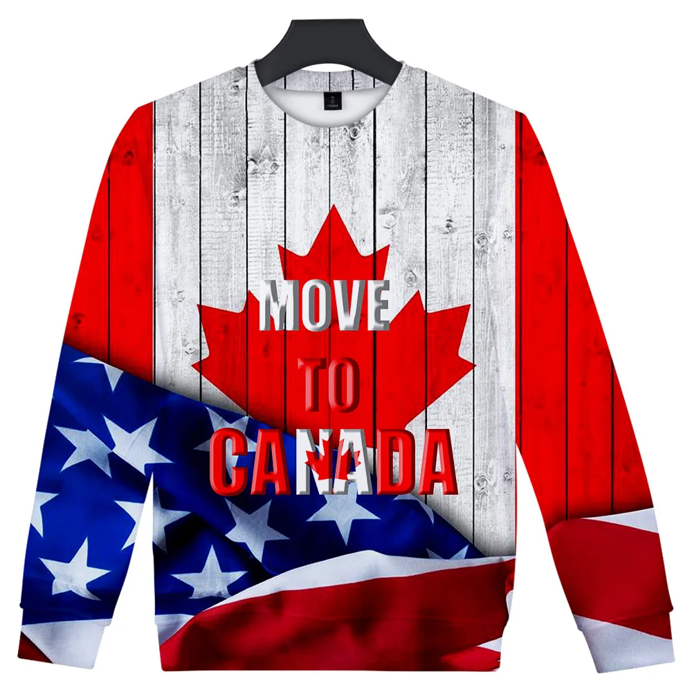 

2020 Move to canada 3D Print Hip Pop O-neck Sweatshirt Harajuku Outwear High Quality Round Collar Autumn Winter Clothes