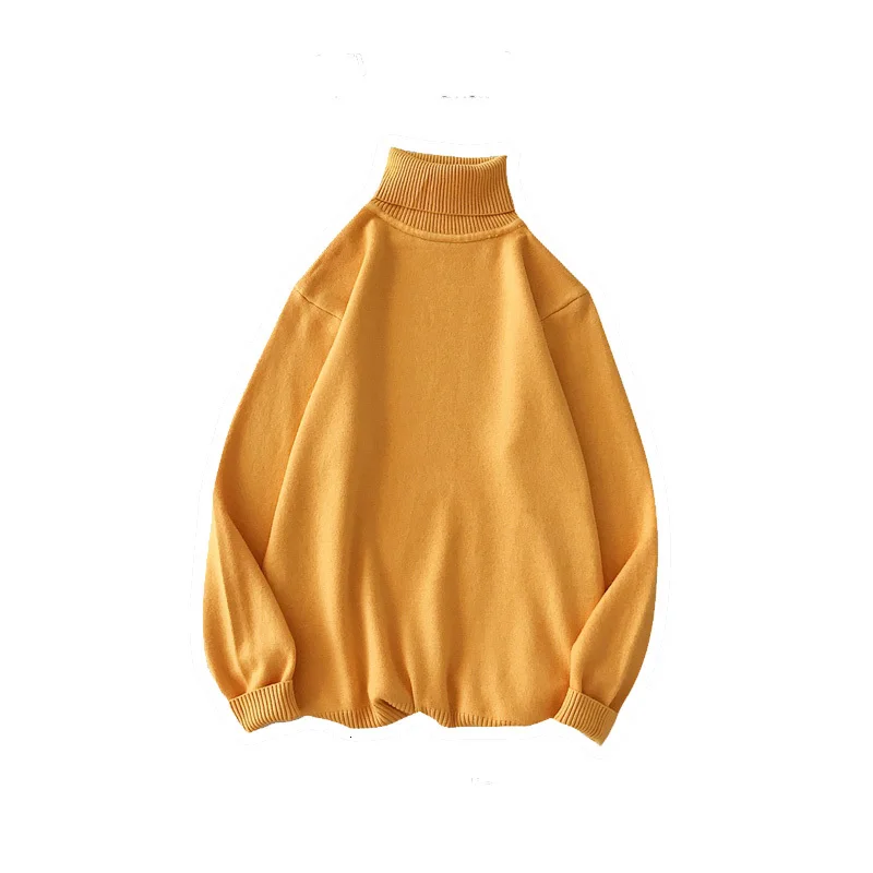 2019 Men's Solid Color Fashion Coats Woollen Knitting Loose Turtleneck Keep Warm Cashmere Sweater Elastic Clothes Size S-2XL |