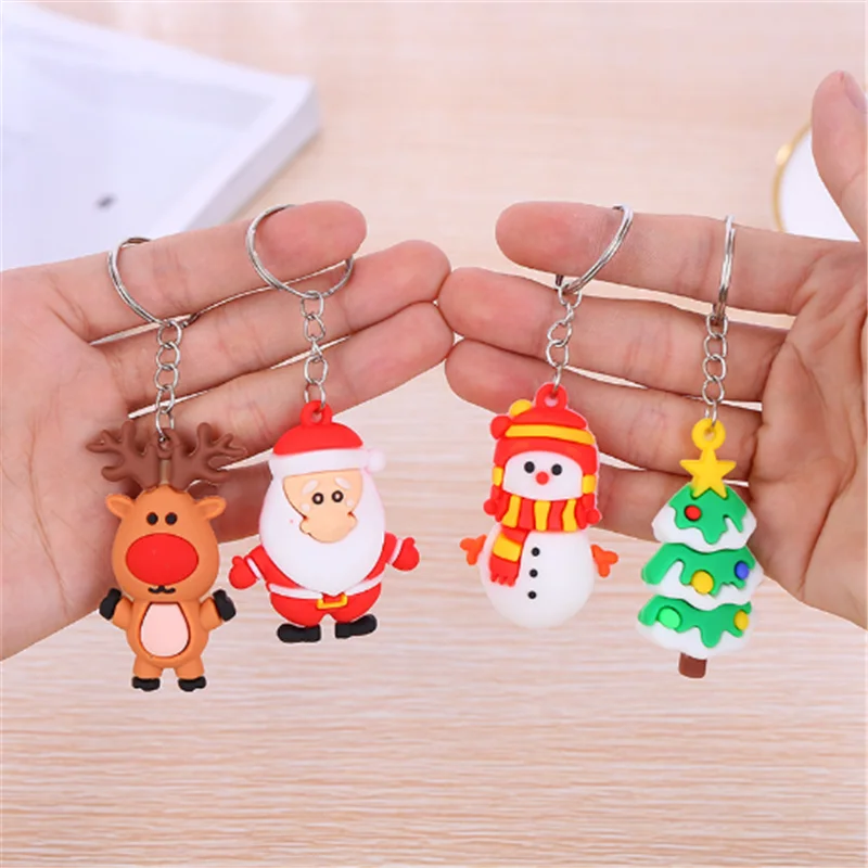 

Christmas Gift Soft Santa Claus/Elk/Snowman/Christmas Tree Keychain Pendant Christmas Decoration 2021 New Year Decoration Noel