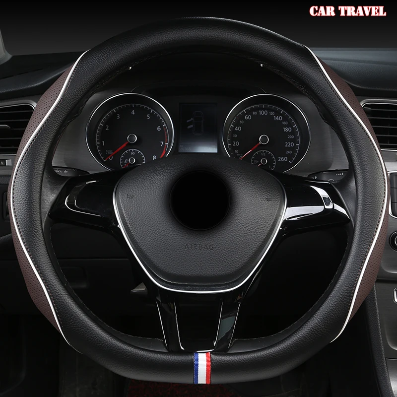 

CAR TRAVEL Leather Car Steering Wheel Cover For Acura TSX MDX RDX TL RSX TLX Integra