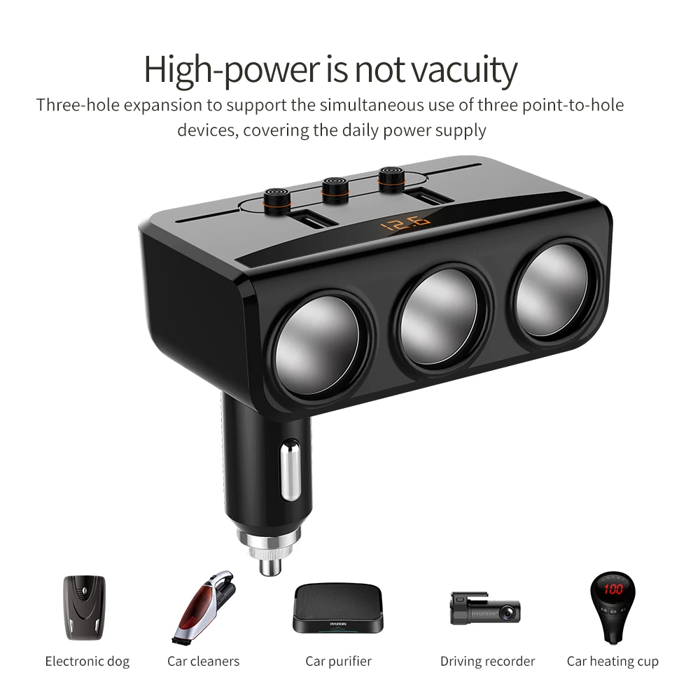 YIBEIKA tres en uno cargador de coche doble Пуэрто USBDual para iPhone iPad Samsung Xiaomi adaptador teléfono 2 USB | Мобильные
