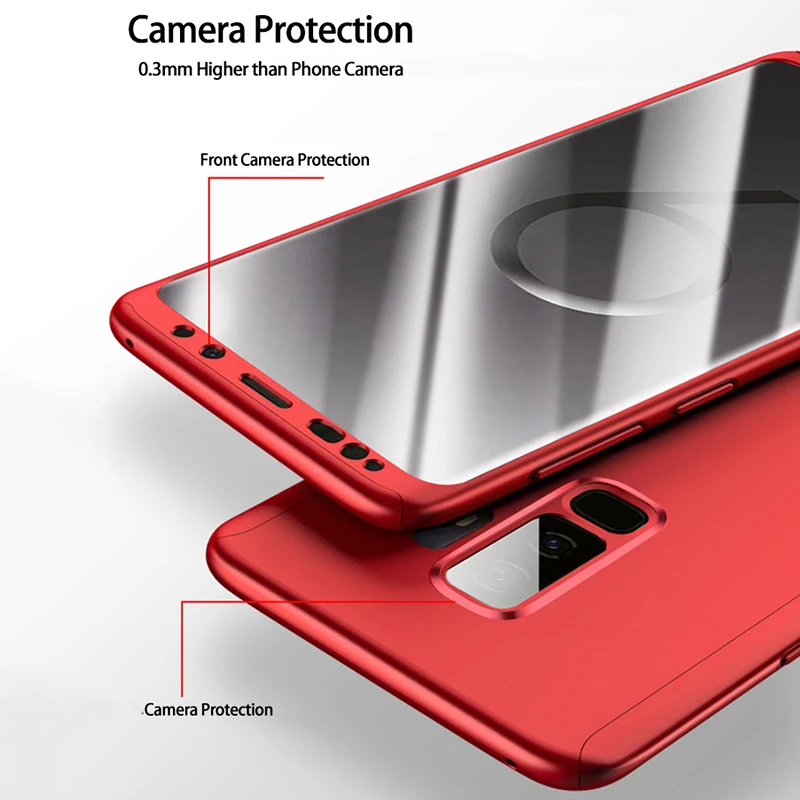 360 Full Protection Case For Samsung Galaxy S7 S7edge S8 S9 Plus Note 8 Slim Hard Shockproof Back Cover With Screen Film |