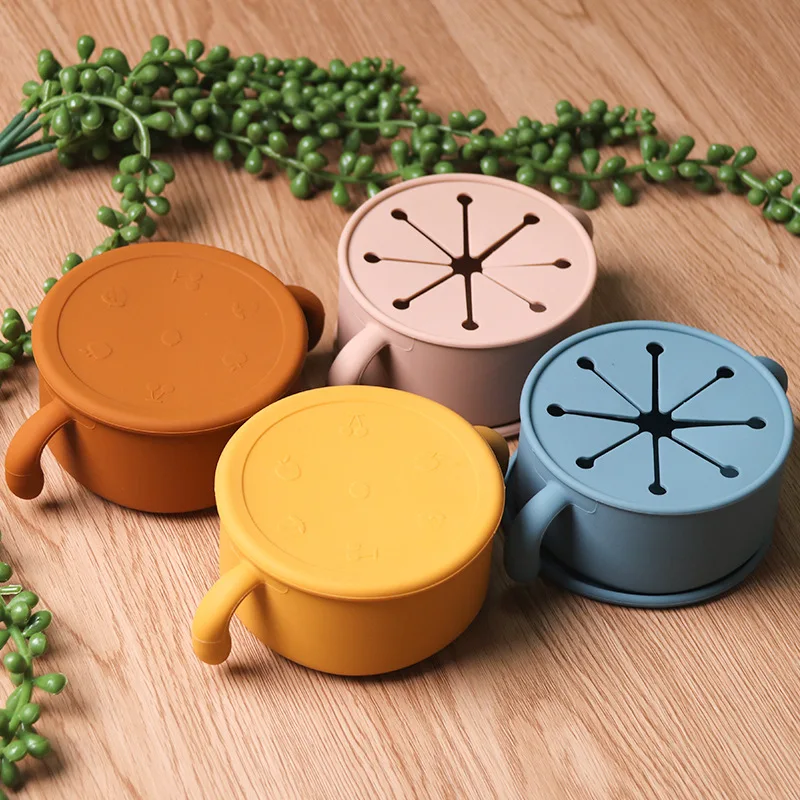 

Силиконовая чашка для детских закусок, 1 шт., без БФА, фруктовая бутылка с крышкой, посуда для напитков с защитой от падения, миска для кормлен...