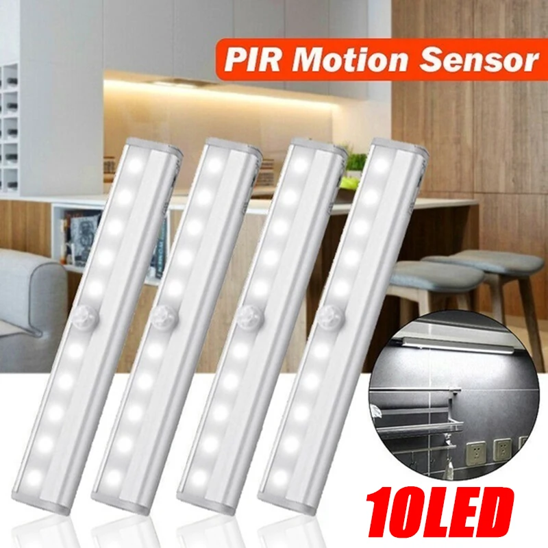 

1pc 10 LED Wireless Motion Sensor Light Infrared Induction Lamp Super Bright Light for Cupboard Wardrobe Bed Lamp Under Cabinet