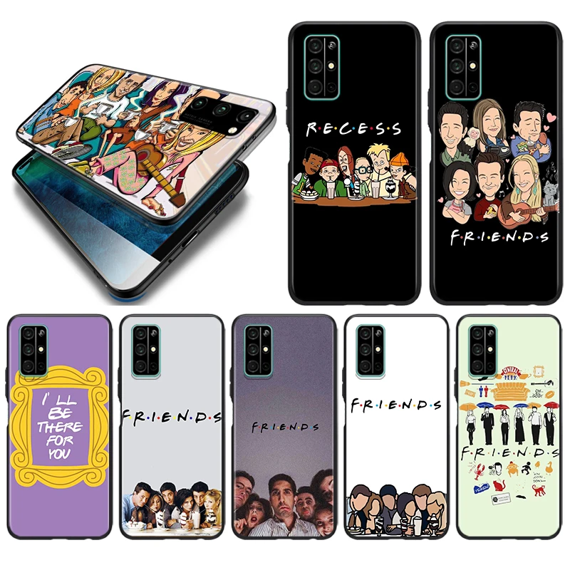 

Cartoon Friends TV Silicone Cover For Huawei Honor 10i 10 9C 9A RU 9X 9N 9S 9 Pro Lite Play 3E V9 Black Phone Case