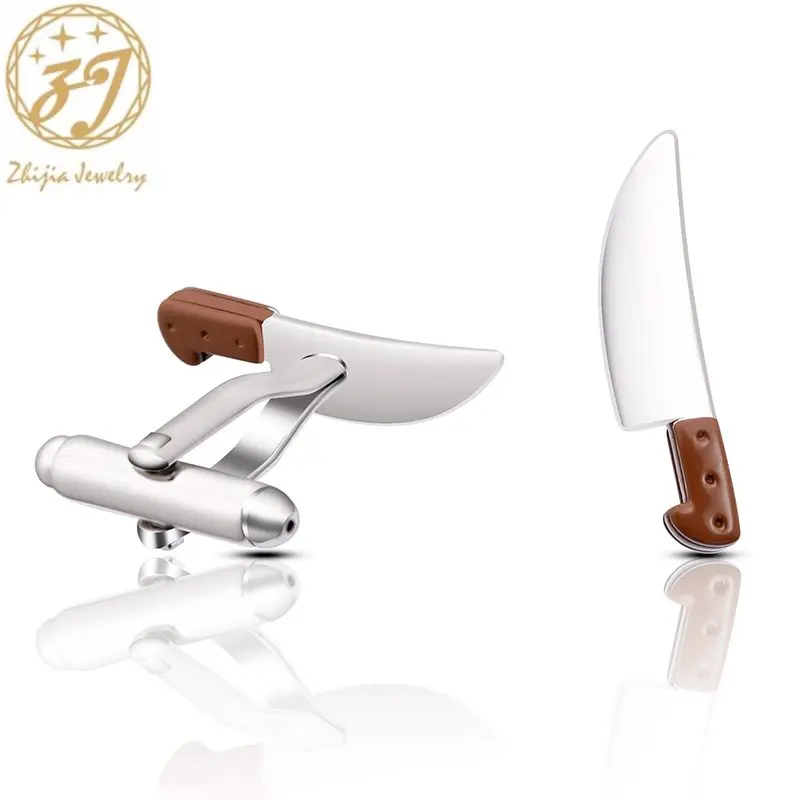 

Zhijia top brand creative Knife design cufflinks trendy Suit accessories unique men cufflinks jewelry