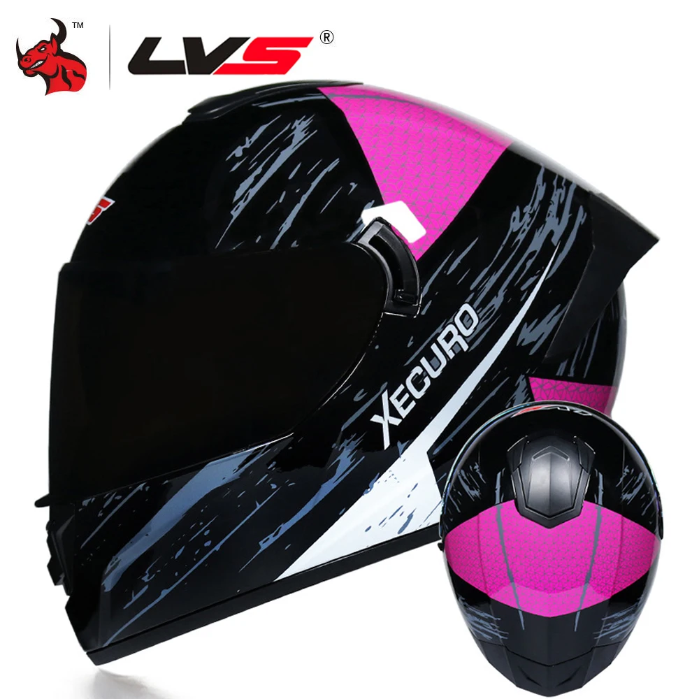Мотоциклетный шлем LVS каска с двойными линзами для езды на мотоцикле и велосипеде