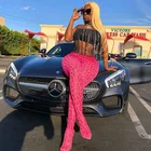 QuanRun символ печати с высокой талией узкие длинные брюки с низкой талией сексуальные на каждый день, женские штаны вечерние Клубные уличная на весну