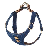 denim dog harness vest adjustable pet harness soft padded no pull walking for puppy small medium dogs chihuahua yorkshire
