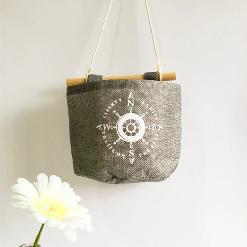 Storage Basket Wall-mounted Hanging Bag Waterproof Cotton Linen Sundries Underwear Toy Box Cosmetic Book | Дом и сад