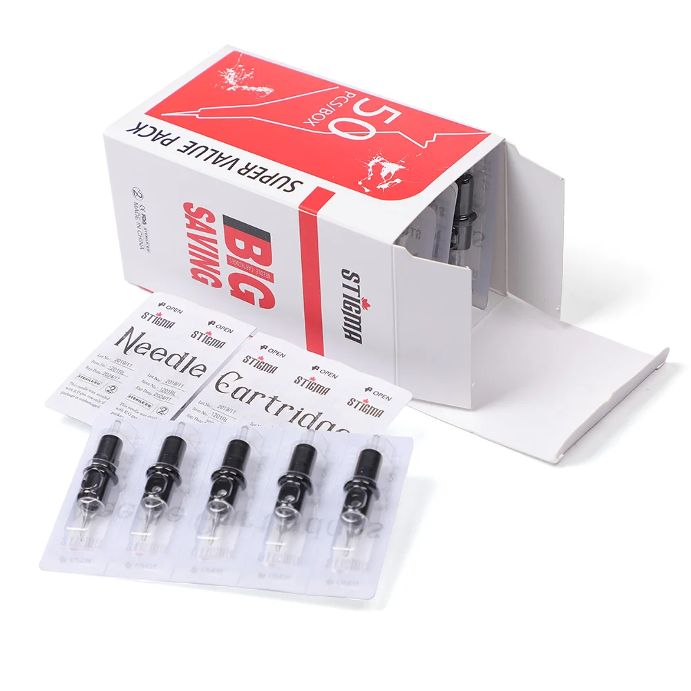 50Pcs Stigma Tattoo Cartridges Needles Mixed #12 #10 Disposable Needle with Membrane Assorted Size | Красота и здоровье