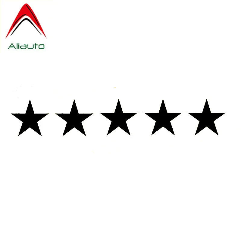 

Aliauto забавная Автомобильная наклейка 5 звезд, модные виниловые аксессуары для окон, ПВХ наклейка, черный/серебристый для VW Golf 4, Golf 6,16 см * 2 см