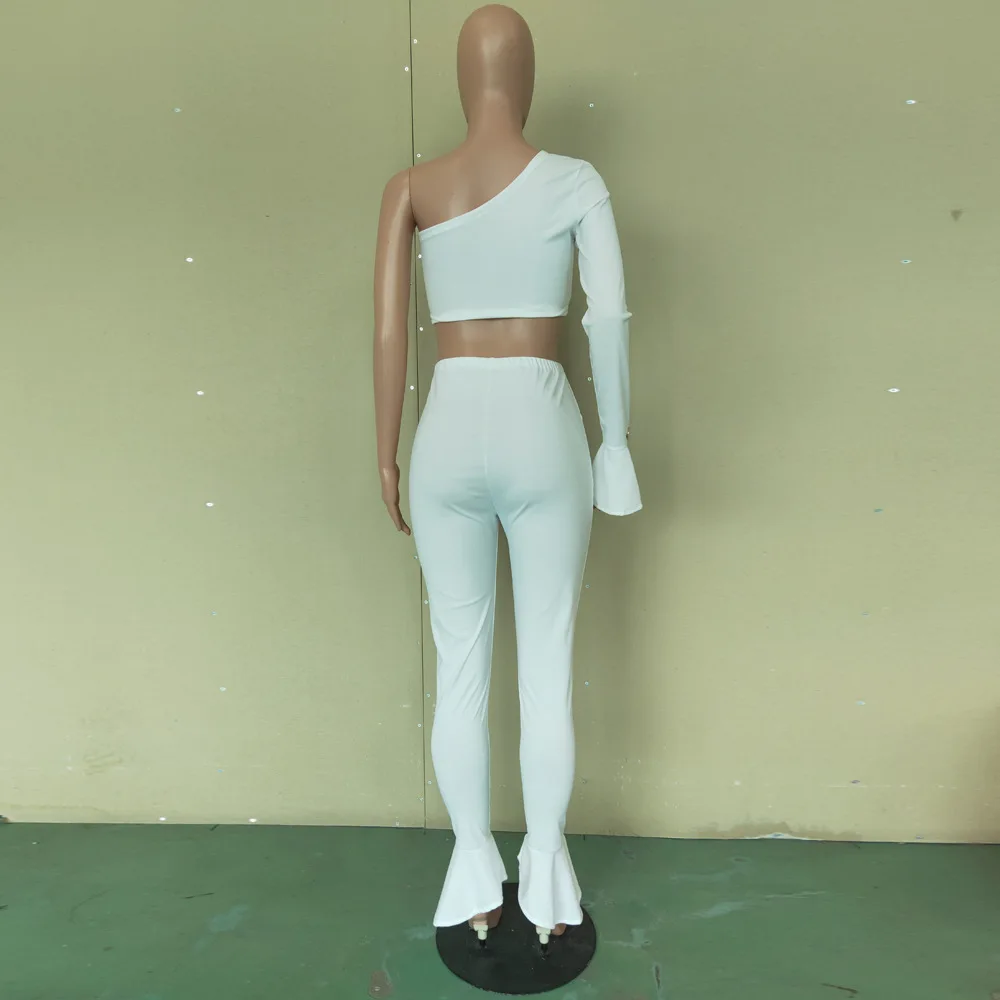 Комплект из двух предметов с открытыми плечами укороченный Топ длинным рукавом и