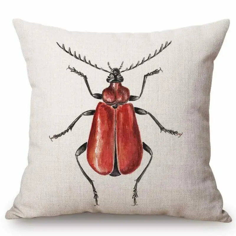 Акварельные насекомые Леди Жук Beatle детская комната нордическая подушка в