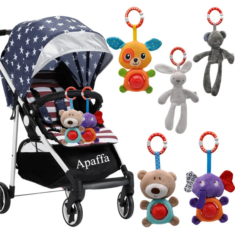 

baby boy toys crib mobile bed hanging infant baby toys 0-12 Months cloth rattle appease Bed Bell Animal plush toy for stroller