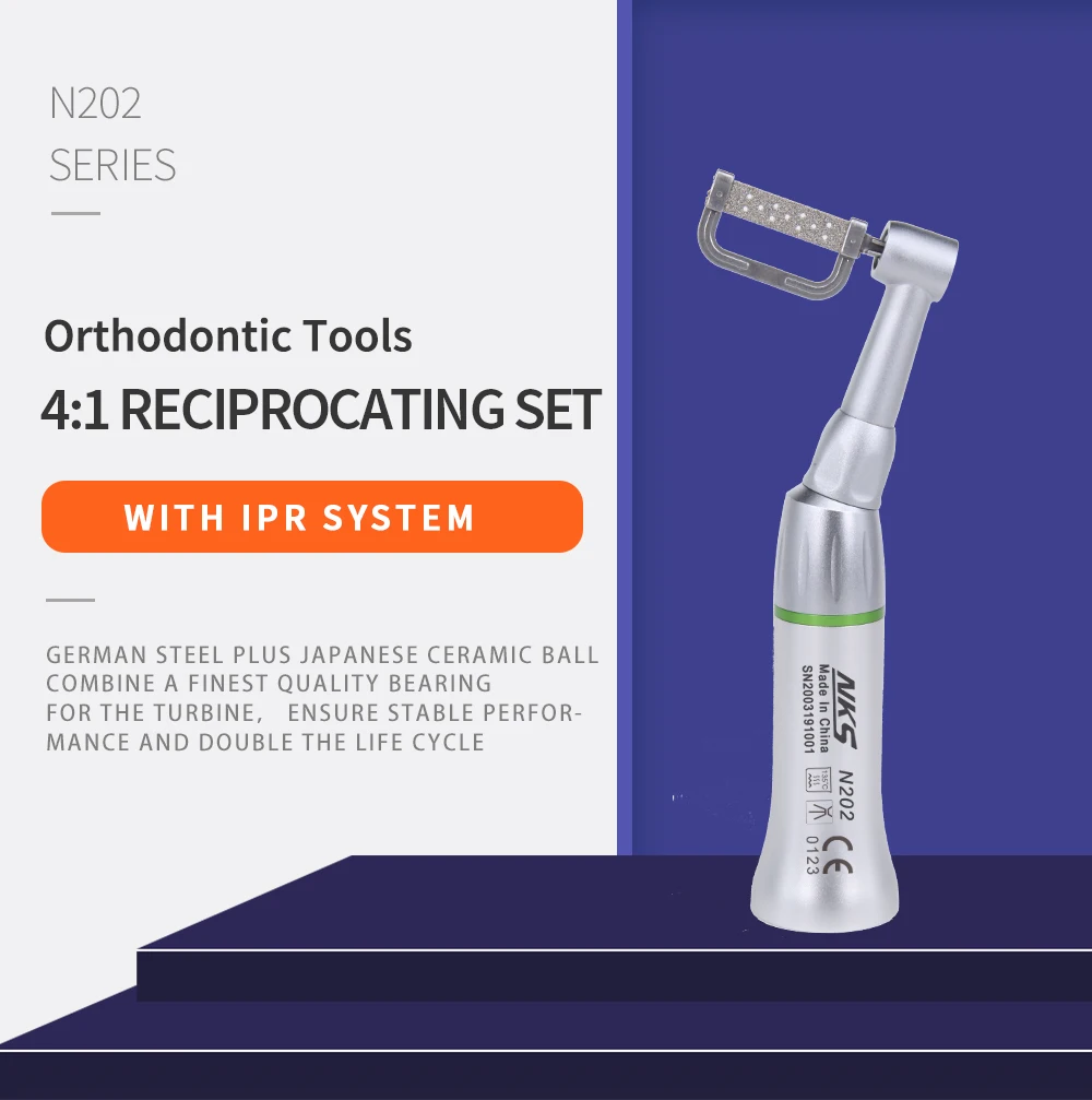 Orthodontic Tools 4:1 Dental Low Speed Handpiece Interproximal Strips Reciprocating Contra Angle Handpiece With IPR System