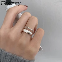 evimi 925 sterling silver rings couples accessories fashion vintage creative hollow double layer design hip hop party jewelry