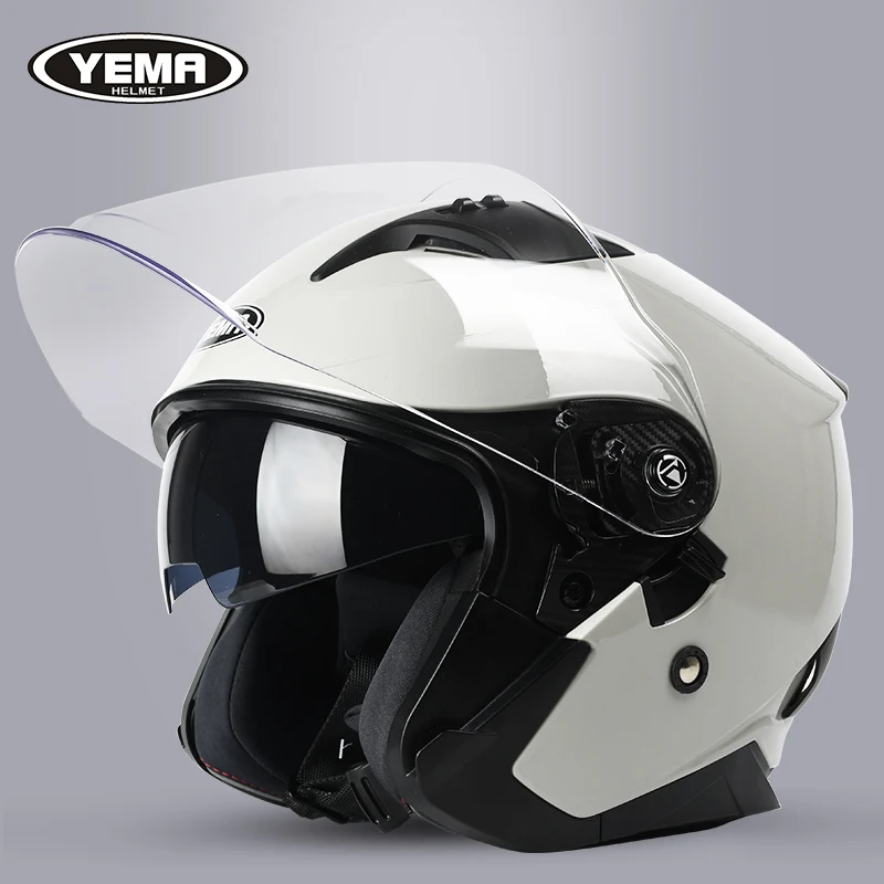

YEMA 637S Motorcycle helmet men women the four seasons half helmets Moto M L XL 2XL Anti fogging helmet motocross