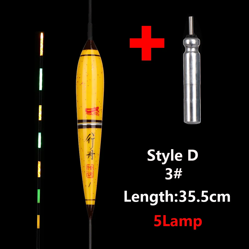Style D-3 1 шт. световой электронный поплавок светодиодный поплавок с сигнализацией укуса Электрический поплавок светильник+ аккумулятор глубоководных поплавок, рыболовные снасти - Цвет: Style D-3