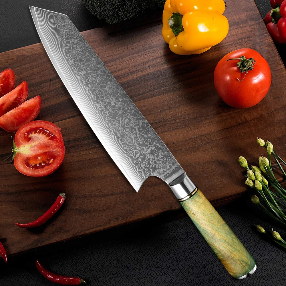 

1pcs Damascus Vg10 Steel 8-Inch Chef Knife Professional Japanes Kiritsuke Gyuto Cleaver Slicing Kitchen Knife Cooking Tool