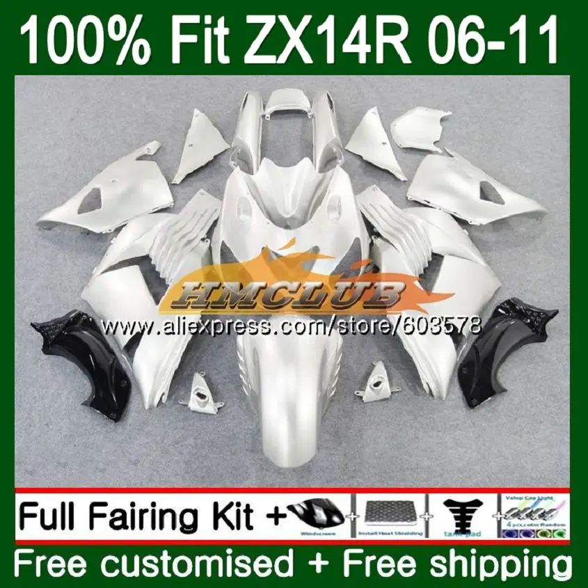 

Инъекция для KAWASAKI ZZR1400 ZX 14R 2006 2007 2008 2009 2010 Блестящий серебряный 113CL.32 ZX-14R ZX14R 06 07 08 09 10 11 обтекатель