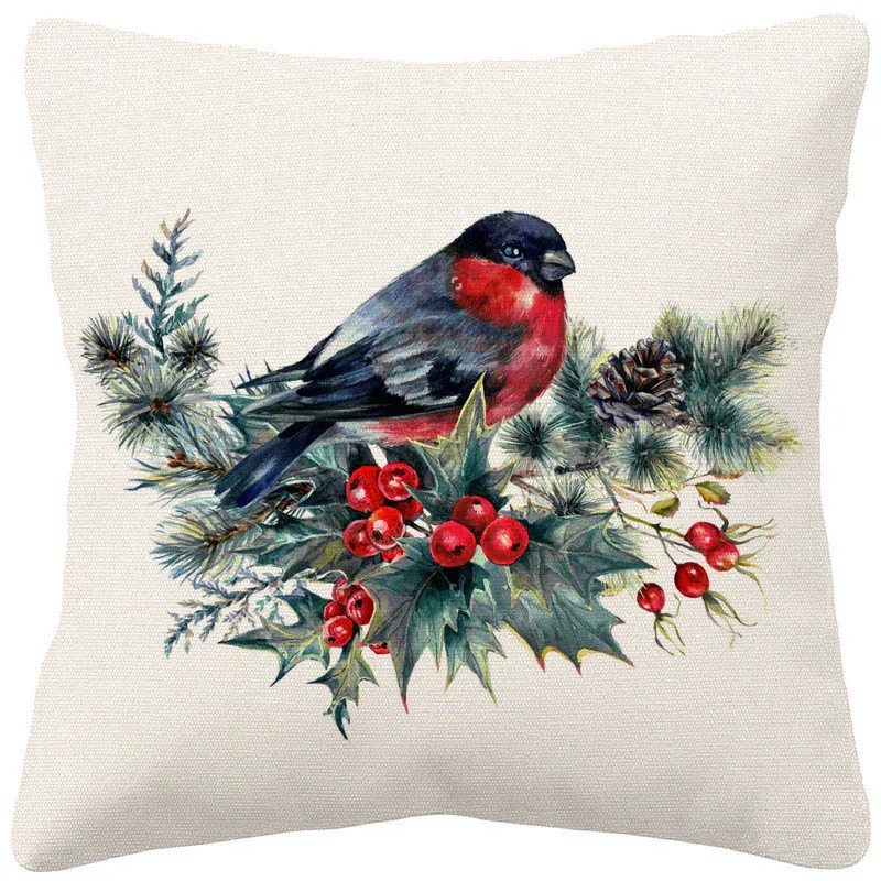 Merry Christmas Cushion Cover Xmas Pillow Case 45X45cm Home Decor Living Room Sofa Decoration | Дом и сад