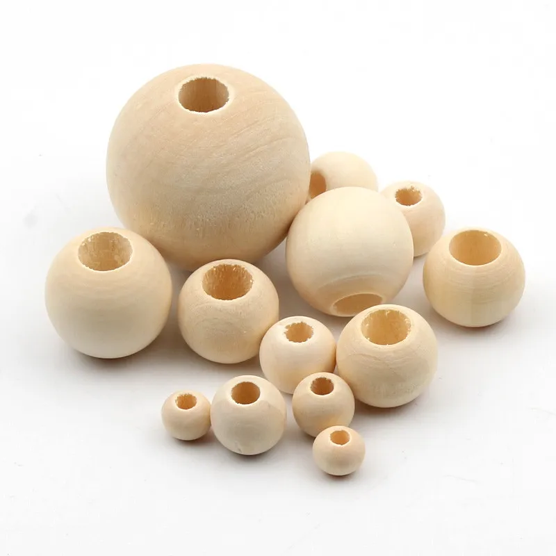 Экологически чистые деревянные бусины из натурального дерева круглые без свинца