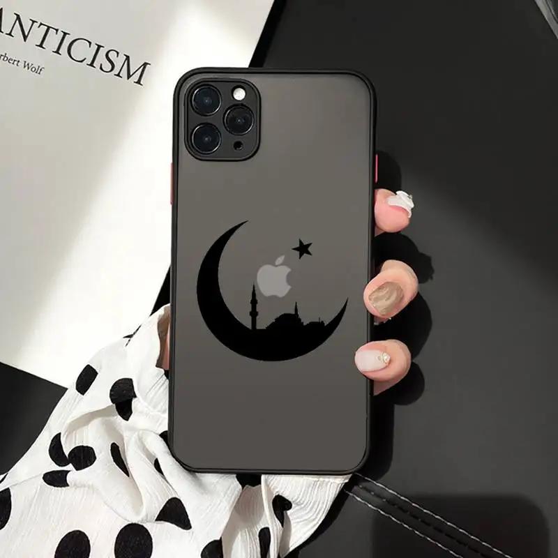 

Muslim mosque Moon Islam Phone Case matte transparent For iphone 7 8 11 12 plus mini x xs xr pro max cover