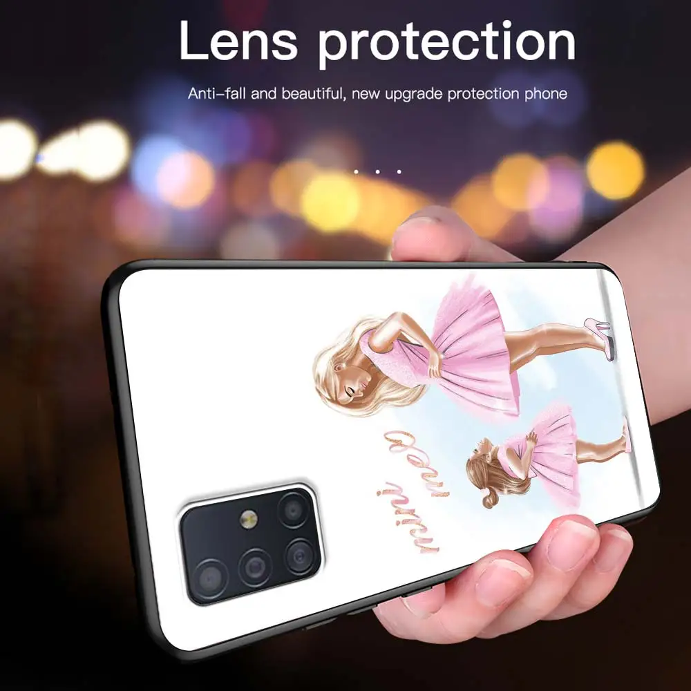 

Fashion Girl Mom Case For Samsung Galaxy A51 A71 A21s A31 M31 A12 A41 A11 A42 5G M51 M30s Casos Black Soft Phone Fundas