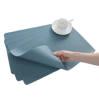 Faux Leather Placemat Polyester PVC Place Mat Stain-Resistant for Home Table Kitchen Dining Christmas Decorations