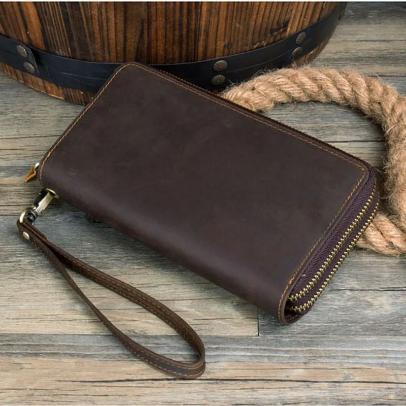 Billeteras de cuero Caballo loco para hombre billetera Genuine INO cartera cocovintage Ca | Багаж и сумки