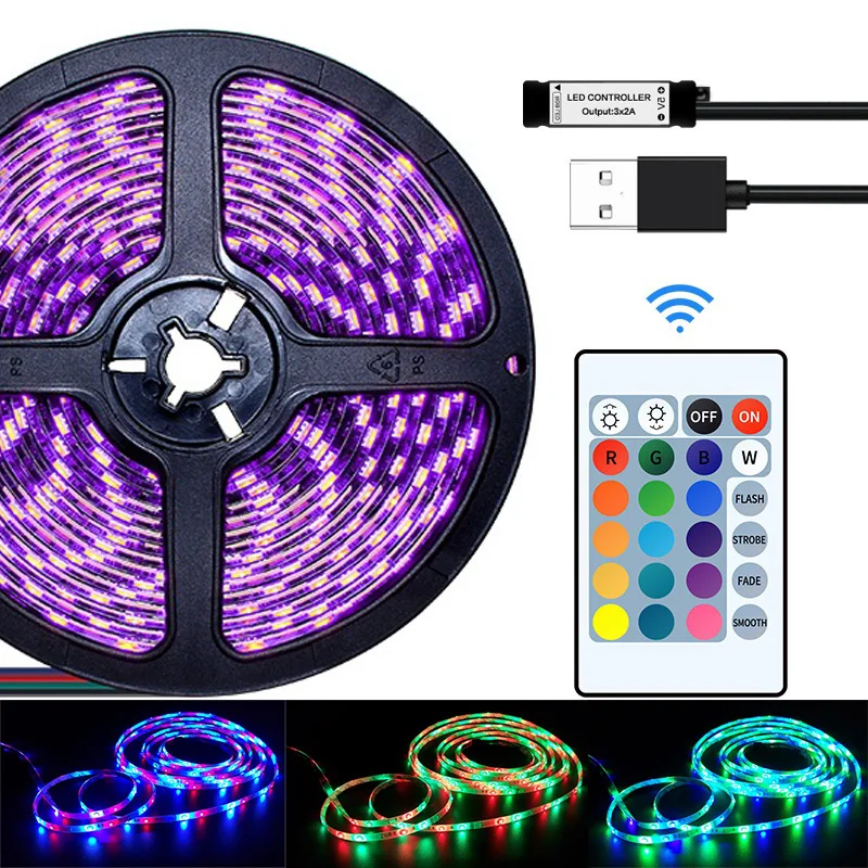 

Светодиодная лента с Wi-Fi контроллером RGB 5050 SMD 2835, водонепроницаемая гибкая лента постоянного тока 12 В, 5 м, 10 м, 15 м, 20 м, светодиодные светильни...