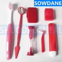 4 sets oral clean tool orthodontic oral care kits teeth whitening suit tooth brush interdental brush dental floss mouth mirror